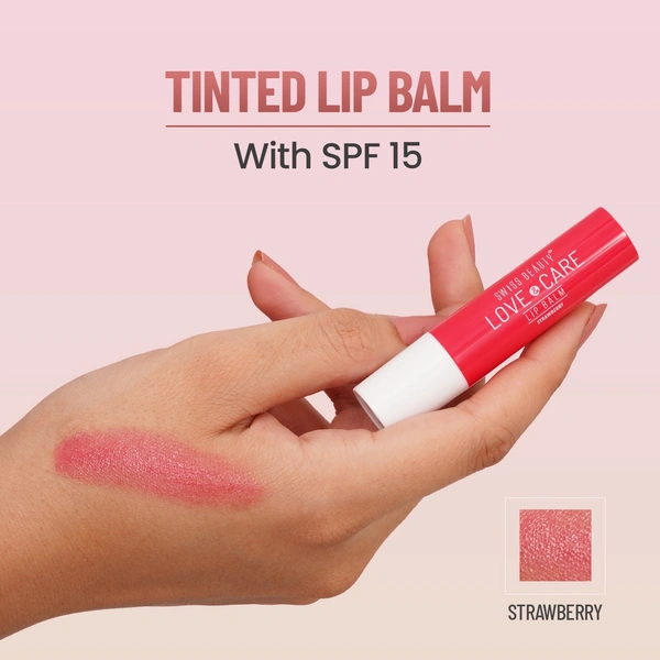 Swiss Beauty Cherry-Pop Love & Care Lip Balm SPF 15 | Hydrating & Nourishing | Protects, Softens & Adds a Natural Tint | Enriched with Shea Butter & Vitamin E