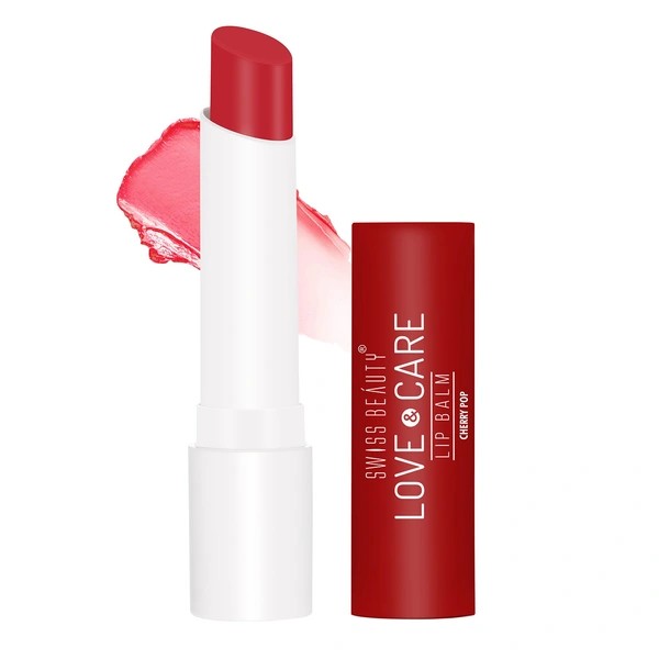 Swiss Beauty Cherry-Pop Love & Care Lip Balm SPF 15 | Hydrating & Nourishing | Protects, Softens & Adds a Natural Tint | Enriched with Shea Butter & Vitamin E