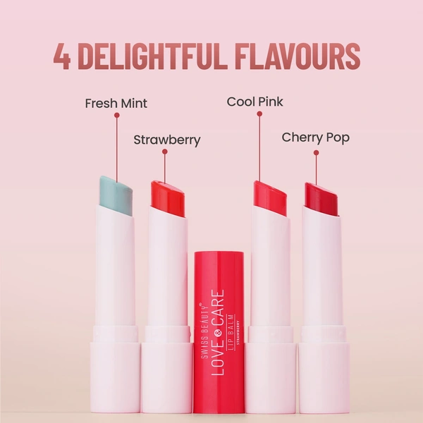 Swiss Beauty Cool-Pink Love & Care Lip Balm SPF 15 | Hydrating & Nourishing | Protects, Softens & Adds a Natural Tint | Enriched with Shea Butter & Vitamin E