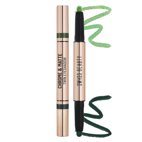 Swiss Beauty Chrome & Matte Twin Eyeshadow | Duo eyeshadow with matte and chrome finish | Non-creasing | Mix of matte & metallic finish | Vibrant stay for up to 24 hours | Pigmented & Long-Lasting | Shade- 03 ( Cinnamon Crush )| 2g