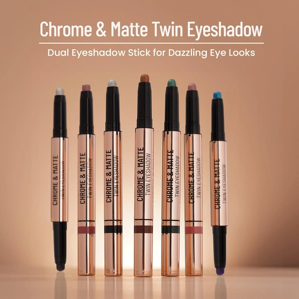 Swiss Beauty Chrome & Matte Twin Eyeshadow | Duo eyeshadow with matte and chrome finish | Non-creasing | Mix of matte & metallic finish | Vibrant stay for up to 24 hours | Pigmented & Long-Lasting | Shade- 04 ( Autumm Break )| 2g