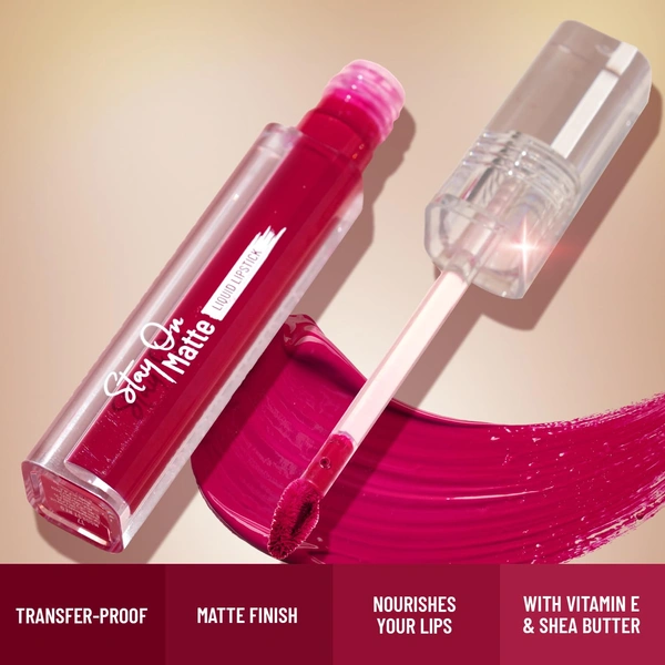 Swiss Beauty Mellow Mauve Stay On Matte Ultra Pigmented Liquid Lipstick Enriched with Vitamin E & Shea Butter | 24 Hour Stay | Matte Finish