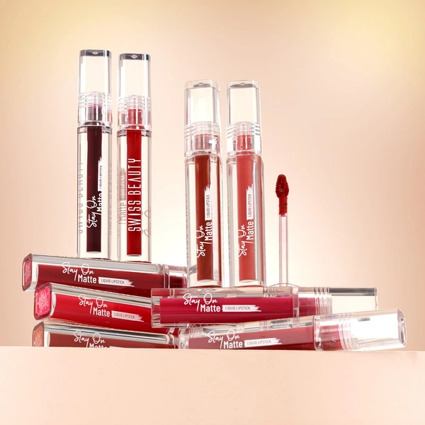 Swiss Beauty Mellow Mauve Stay On Matte Ultra Pigmented Liquid Lipstick Enriched with Vitamin E & Shea Butter | 24 Hour Stay | Matte Finish