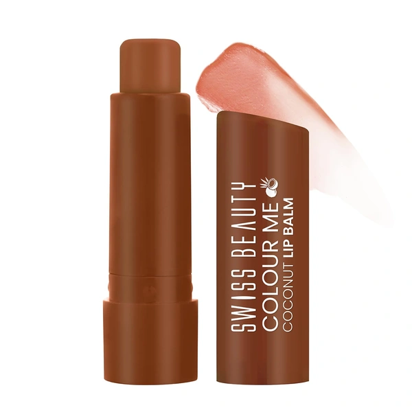 Swiss Beauty Coconut Blast Colour Me Lip Balm with  12-hour hydration & SPF 15 | Long-Lasting & Glossy Finish | Heals dry & Chapped lips | Shea Butter & Vitamin E