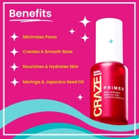 Swiss Beauty Swiss beauty Craze Primer & Glow Moisturizer 27g | 2-in-1 Primer and Moisturizer | with Moringa & Japonica Seed Oil | Pore Minimizing Primer | Lightweight | Hydration & Smooth Makeup Base |