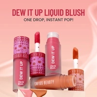 Swiss Beauty Dew It Up Liquid Blush 01-Peach Fuzz 4ml | Ultra-Pigmented & Lightweight | Infused with Vitamin E & C | Dewy, Natural Finish | Blendable & Long-Lasting