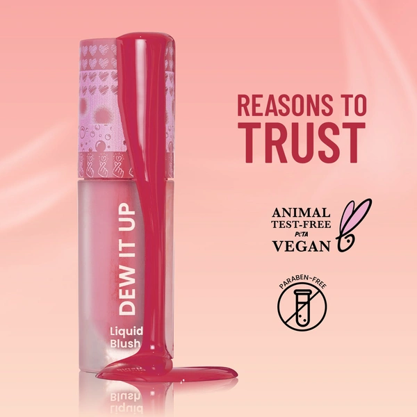 Swiss Beauty Dew It Up Liquid Blush 01-Peach Fuzz 4ml | Ultra-Pigmented & Lightweight | Infused with Vitamin E & C | Dewy, Natural Finish | Blendable & Long-Lasting