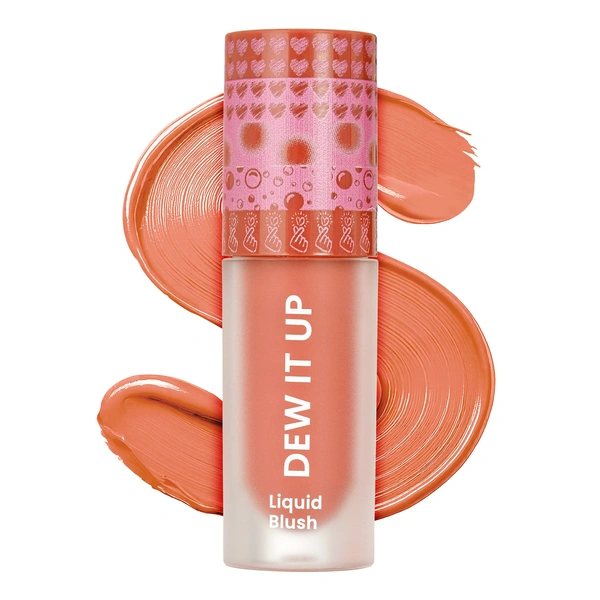 Swiss Beauty Dew It Up Liquid Blush 01-Peach Fuzz 4ml | Ultra-Pigmented & Lightweight | Infused with Vitamin E & C | Dewy, Natural Finish | Blendable & Long-Lasting