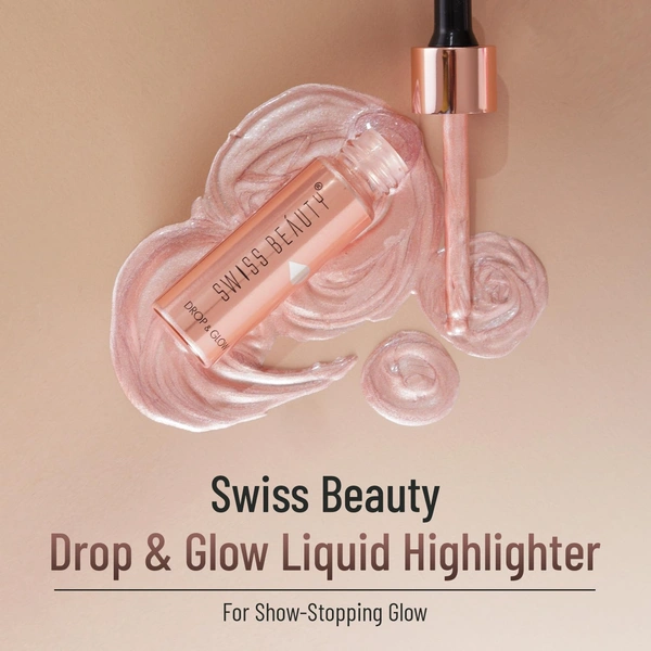 Swiss Beauty Drop & Glow Coppery Liquid Highlighter | Lightweight, Blendable & Long-Lasting | Multi-Use Illuminator for a Radiant, Dewy & Luminous Golden Glow