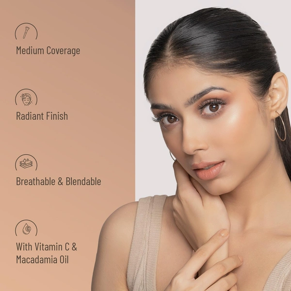 Swiss Beauty Flawless Finish Foundation 40g | Daily Wear Lightweight Foundation | with Vitamin C & Macadamia Oil | Medium coverage, Instant Radiance | Oil-Free Formula | Blendable & Breathable | Shade - 06 (Medium  )