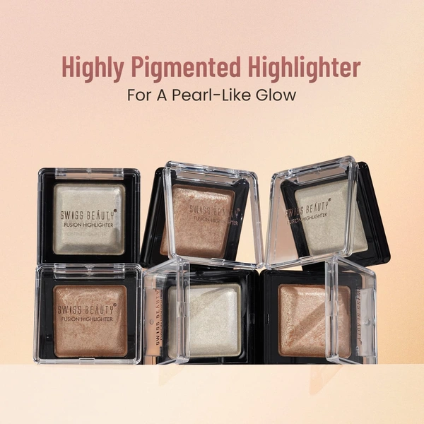 Swiss Beauty Fusion Highlighter  6g | 03 | Highly Pigmented | Gives a Rediant Glow |Easy to Blend & Long Lasting