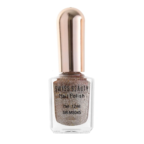 Swiss Beauty Glitter Nail Polish 12ml | Bold Glitter Finish | Long-Lasting Formula | Chip-Resistant Finish | Sparkle for Nails | Shade - 10