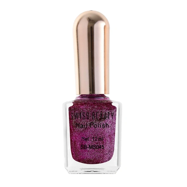 Swiss Beauty Glitter Nail Polish 12ml | Bold Glitter Finish | Long-Lasting Formula | Chip-Resistant Finish | Sparkle for Nails | Shade - 21