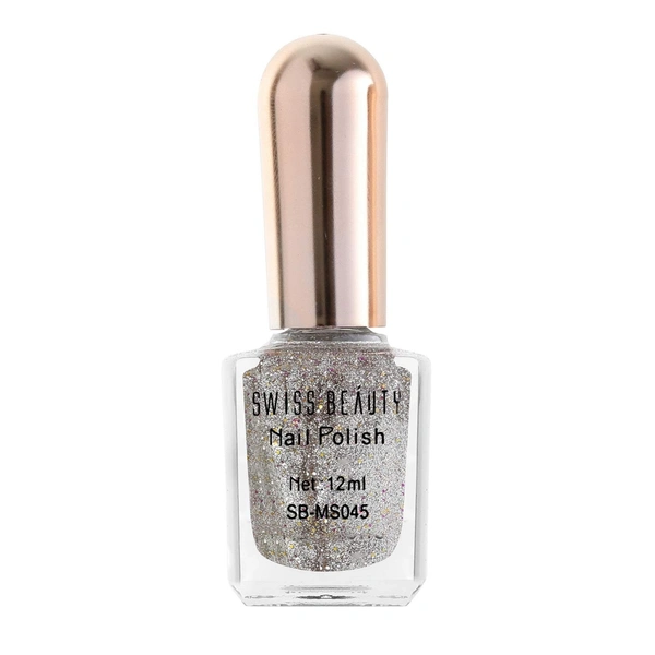 Swiss Beauty Glitter Nail Polish 12ml | Dazzling Glitter Finish | Long-Lasting Formula | Chip-Resistant | Sparkle for Nails | Shade - 24