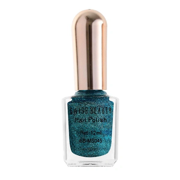 Swiss Beauty Glitter Nail Polish 12ml | Dazzling Glitter Finish | Long-Lasting Formula | Sparkle for Nails | Shade - 22