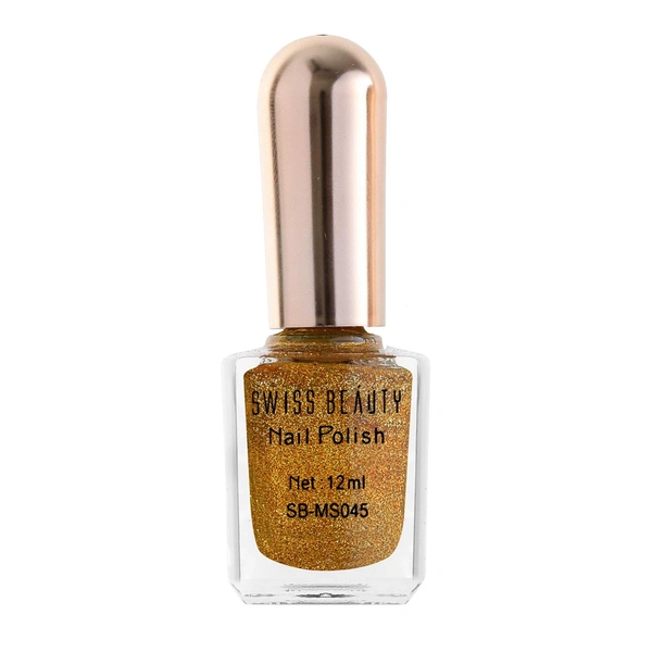 Swiss Beauty Glitter Nail Polish 12ml | Luxurious Glitter | Long-Lasting Wear | Sparkle for Nails | Shade 17