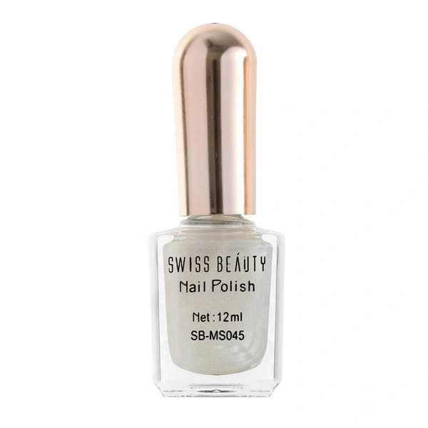 Swiss Beauty Glitter Nail Polish 12ml | Radiant Glitter Finish | Long-Lasting Formula | Easy Application | Sparkle for Nails | Shade - 01