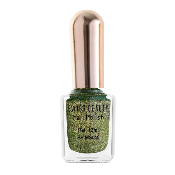 Swiss Beauty Glitter Nail Polish 12ml | Vibrant | Long-Lasting Glitter Finish | Sparkle for Nails | Shade - 23