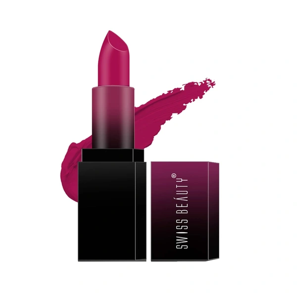 Swiss Beauty HD Matte Lipstick 3.5g | Fire Pink 05| Suitable For All Skin Tones