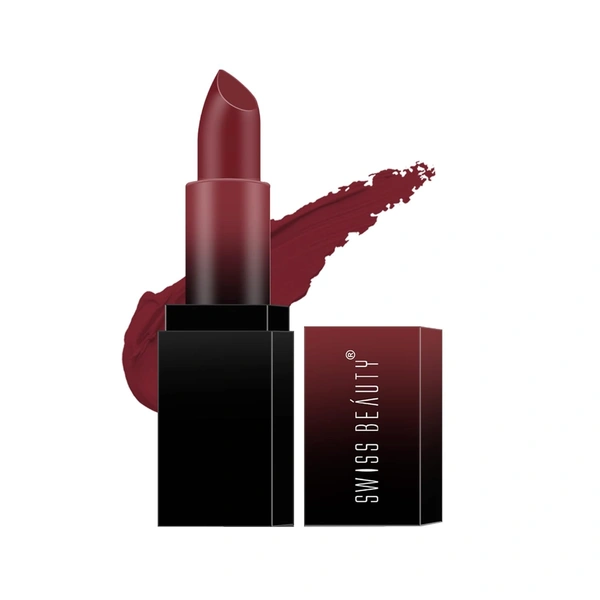 Swiss Beauty HD Matte Lipstick 3.5g | Hot Cherry 04| Suitable For All Skin Tones