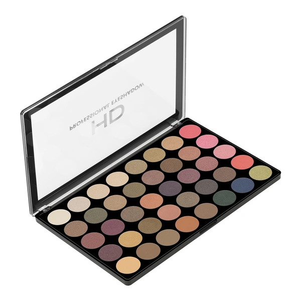 Swiss Beauty HD Professional 40 Pigmented Colors Eyeshadow Palette 48g |  Versatile & High-Definition Formula |  Stunning Eye Looks | Long Lasting | Shade - 01