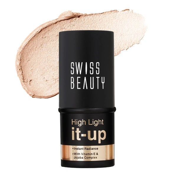 Swiss Beauty High Light It-Up Highlighter � 8g | With Vitamin E & Jojoba Complex | Long-Lasting | Instant Radiance | Creamy & Blendable | Highlighter for daily use | Flawless skin | Twist-Up Format | Shade- Golden