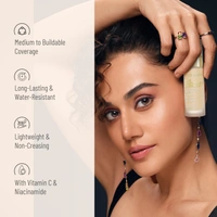 Swiss Beauty High Performance Foundation 55g | With Vitamin C & Niacinamide | Water-resistant | Medium to buildable coverage | Lightweight | Non Creasing | For All Skin type | Shade - Medium Beige