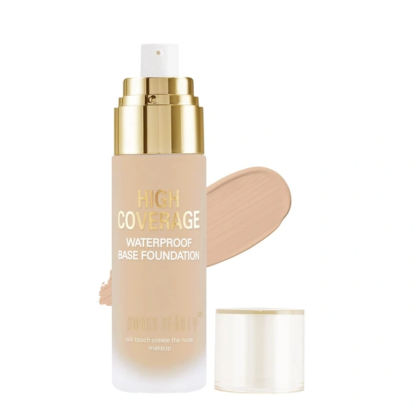 Swiss Beauty High Performance Foundation Classic-Ivory, 55g with Vitamin C & Niacinamide | Medium to Buildable Coverage | Water-Resistant & Lightweight Formula for Even Skin Tone