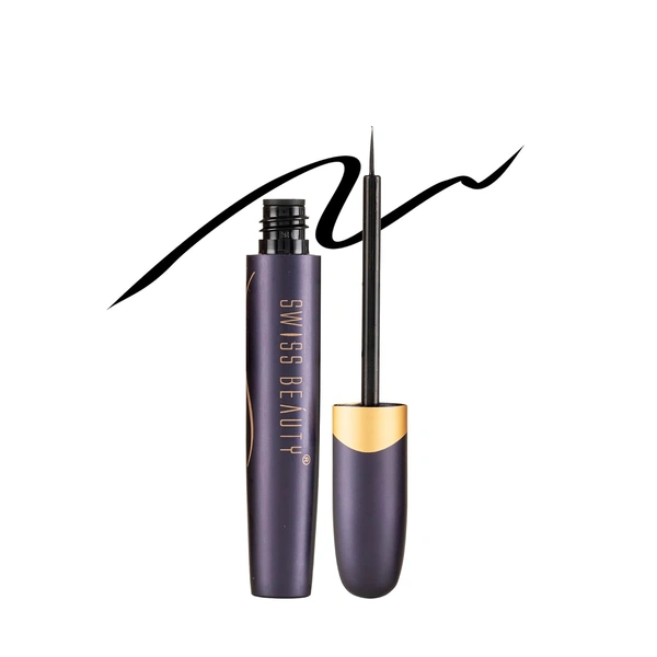 Swiss Beauty Hi-tech Super Line Eyeliner | Waterproof, Bold Black Formula | Smudge-Proof Eyes | Quick-Drying | Long-Lasting | Easy to Use | Black - 5.5ml