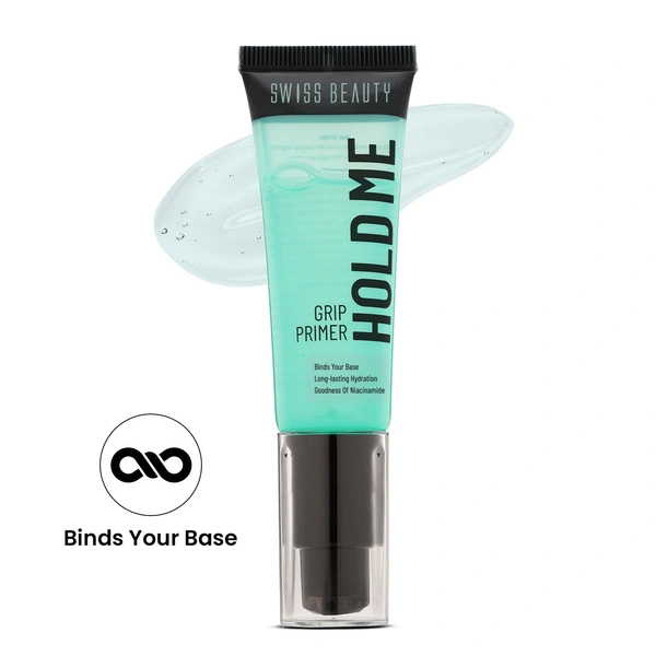 Swiss Beauty Hold Me Grip Primer 24ml for Girls | Long-lasting Makeup Base & Smooth Skin Finish | Hydrating & Pore-Minimizing Primer for All Skin Types
