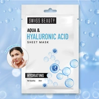 Swiss Beauty Hydrating Sheet Mask 20ml | With Aqua & Hyaluronic Acid | For Long lasting Hydration and Nourishment | Refreshing facial mask | Lightweight Fabric | Radiant Glow | 20ml