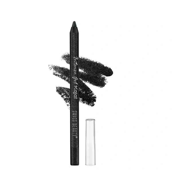 Swiss Beauty Intense Gel Kajal  Glittery Black 1.2g | Long-Lasting | Eye Makeup