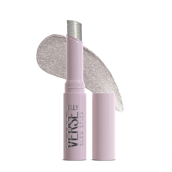 Swiss Beauty Jelly Verse Glow Stick Shade 04 Moon Drip | Multi-Use Glow Stick for Eyes, Lips & Cheeks | Rich Colour Payoff | Icy Pearl-Silver Shine | Crease-Proof Jelly Texture