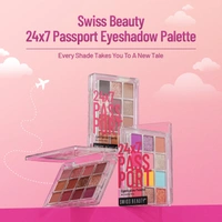 Swiss Beauty Early Check-In - Day 24/7 Passport Eyeshadow Palette with 12 Highly Pigmented Shades | Matte, Shimmer & Glitter Finishes | Long-Lasting & Travel-Friendly