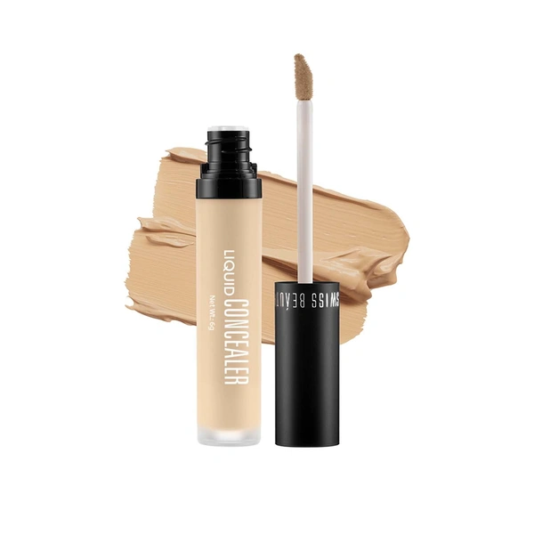 Swiss Beauty Liquid Concealer 6g Shade-Sand Sable |Full Coverage|Hide Blemishes at One Strock With Matt Finsh|Ligh Weight Concealer