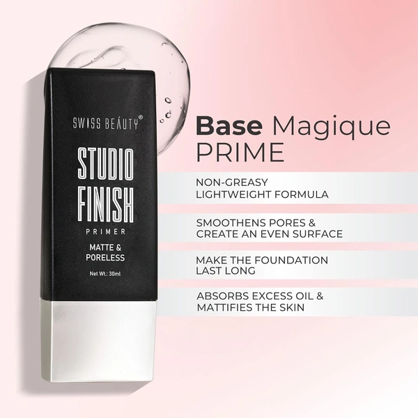 Swiss Beauty Makeup Primer, 30ml | Lightweight Face Primer for Smooth Skin | Pore Filling, Oil Control & Long-Lasting Matte Finish | Enhances Makeup Application