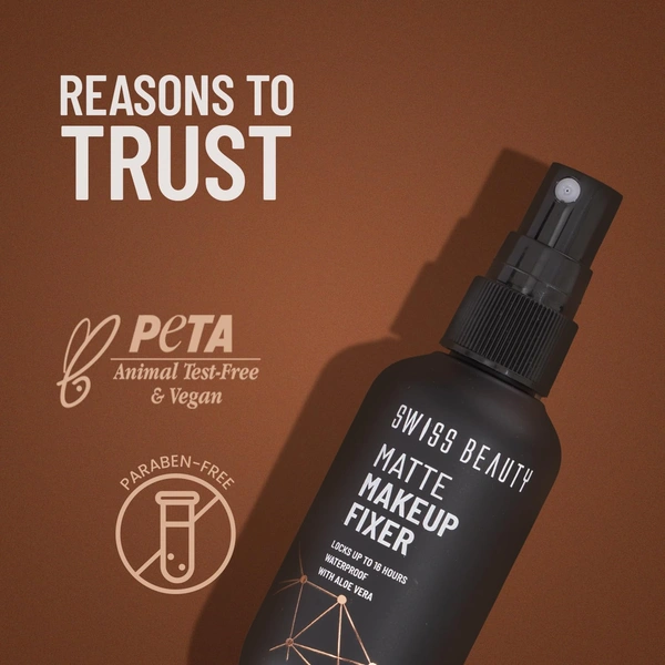 Swiss Beauty Matte Makeup Fixer Spray, 70ML with Vitamin E & Aloe Vera | Waterproof  | Long-Lasting & Smudge-Proof | Lightweight, Non-Sticky & Matte Finish Setting Spray