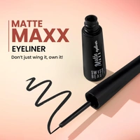 Swiss Beauty Matte Max Liquid Eyeliner | Bold Matte Finish | Long-Lasting | Smudge-proof | Quick Drying | With Fine-tip applicator eyeliner | Intense matte finish | 4g