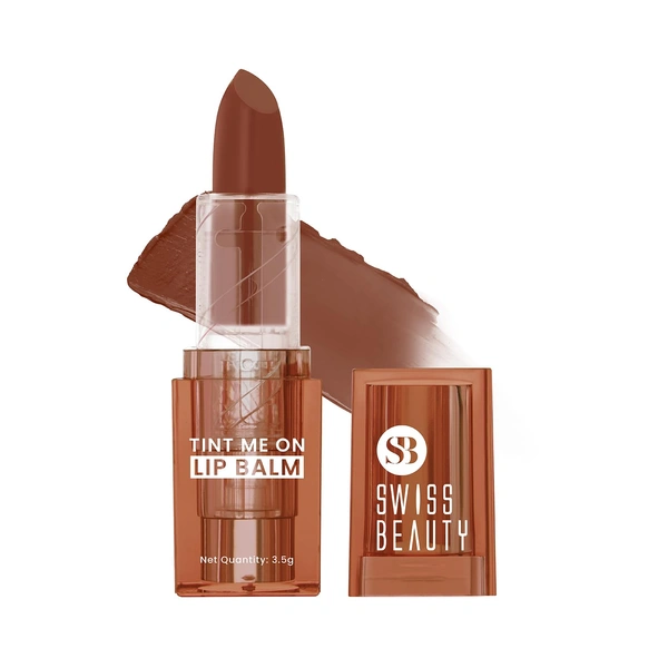 Swiss Beauty Mauve Muffin Tint Me On Lip Balm 3.5g | 2-in-1 Tinted Lip Care with Cocoa Butter | Hydrates & Heals Dry Lips | Subtle Color & Pleasant Fragrance