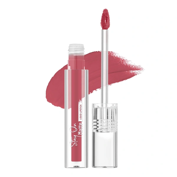 Swiss Beauty Mellow Mauve Stay On Matte Ultra Pigmented Liquid Lipstick Enriched with Vitamin E & Shea Butter | 24 Hour Stay | Matte Finish