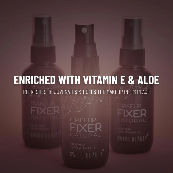 Swiss Beauty Natural Makeup Fixer Spray, 70ML with Vitamin E & Aloe Vera | Waterproof  | Long-Lasting & Smudge-Proof | Lightweight, Non-Sticky & Matte Finish Setting Spray