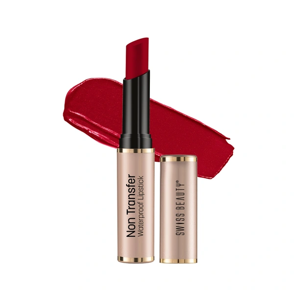 Swiss Beauty Non Transfer Waterproof Lipstick 3g | Russian Red 407 | Easy To Use