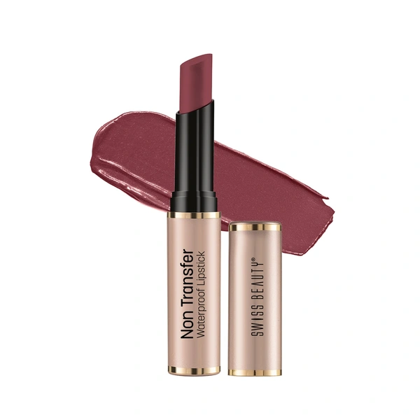 Swiss Beauty Non Transfer Waterproof Lipstick 3g | Ruby Nude 418 | Easy To Use