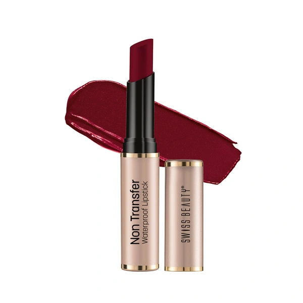 Swiss Beauty Non Transfer Waterproof Lipstick 3g | Ox Blood 412 | Easy To Use