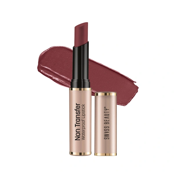 Swiss Beauty Non Transfer Waterproof Lipstick 3g | Mauve Toupe 416 | Easy To Use