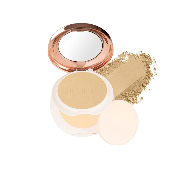 Swiss Beauty Oil Control Compact Powder  Shade - Skin-Beige | 20g | for Matte, Shine-Free Skin | Day & Night Makeup Look | Oil-Controlling & Illuminating Compact Powder | Oil control powder | Smooth, Matte Finish & Lightweight Powder | Shade - Skin-Beige | 20g
