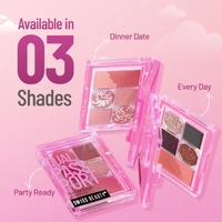Swiss Beauty Dinner Date Face & Eye Dual Passport Palette with eya-catching shades | Stunning Eyeshadows & 1 Blusher | High-Pigment, Smooth Blending & Travel-Friendly | Matte & Shimmer Shades