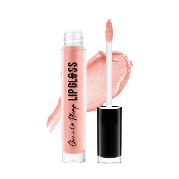 Swiss Beauty Peach Shade Shine & Plump Lip Gloss, Glass-like Shine | Non-Sticky, Smooth & hydrating Formula | Nourishing Formula for Fuller, Glossy Lips