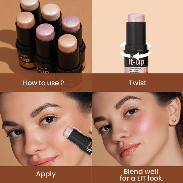 Swiss Beauty Golden Hour High Light It-Up Highlighter | Lightweight, Blendable & Long-Lasting | Radiant Glow for Face & Body | Water-Resistant & Suitable for All Skin Tones