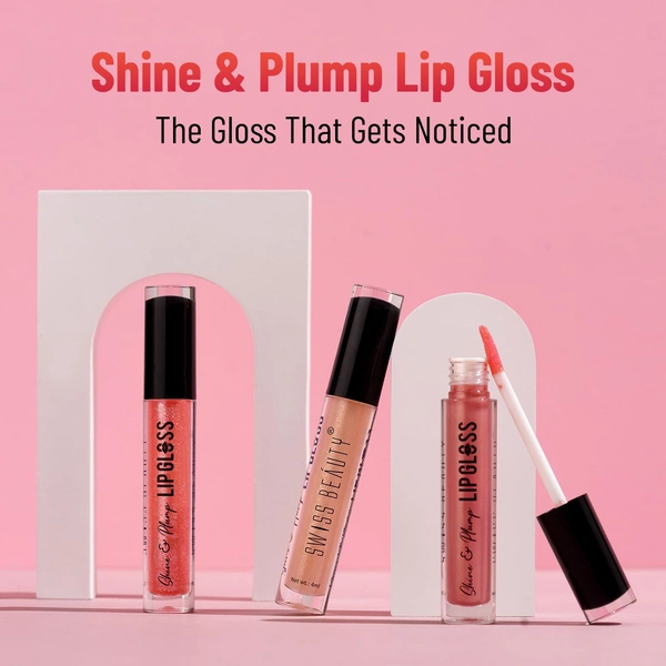 Swiss Beauty Wine if Up Shade Shine & Plump Lip Gloss, Glass-like Shine | Non-Sticky, Smooth & hydrating Formula | Nourishing Formula for Fuller, Glossy Lips